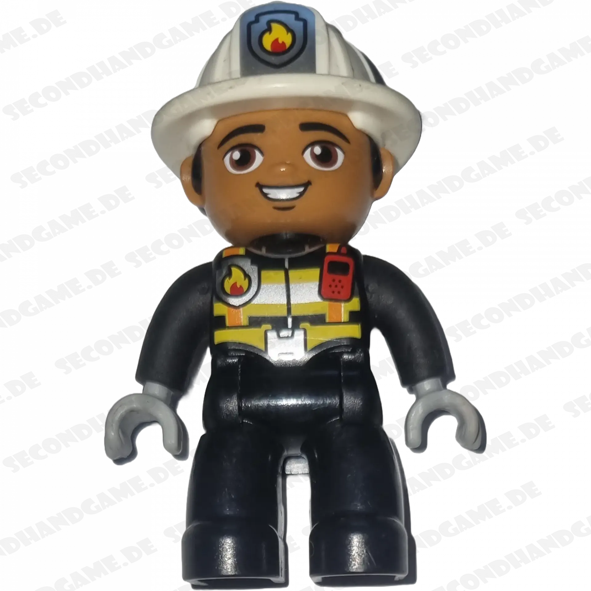 Lego Duplo Figur Feuerwehrmann 47394 Helm Weiß Afrikaner mit Walkie Talkie