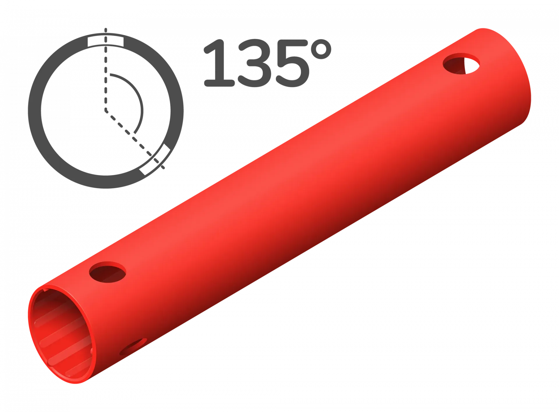 QUADRO Rohr Rot Rohr 35 cm 135° 3 Löcher Spezialrohr 40535