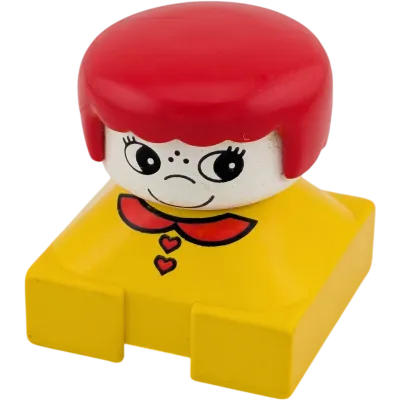 Lego Duplo Figur 2327 Junge mit roten Haaren und Sommersprossen, Kragen rot
