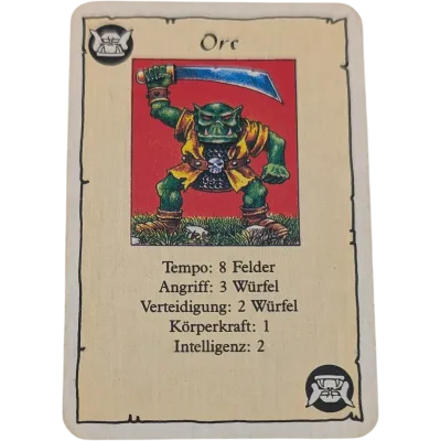 MB Hero Quest Master Ersatzteil Monsterkarte Orc