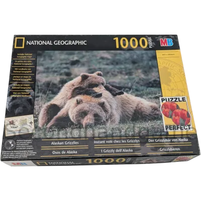 MB Puzzle 1000 Teile National Geographic Alaskan Grizzlies