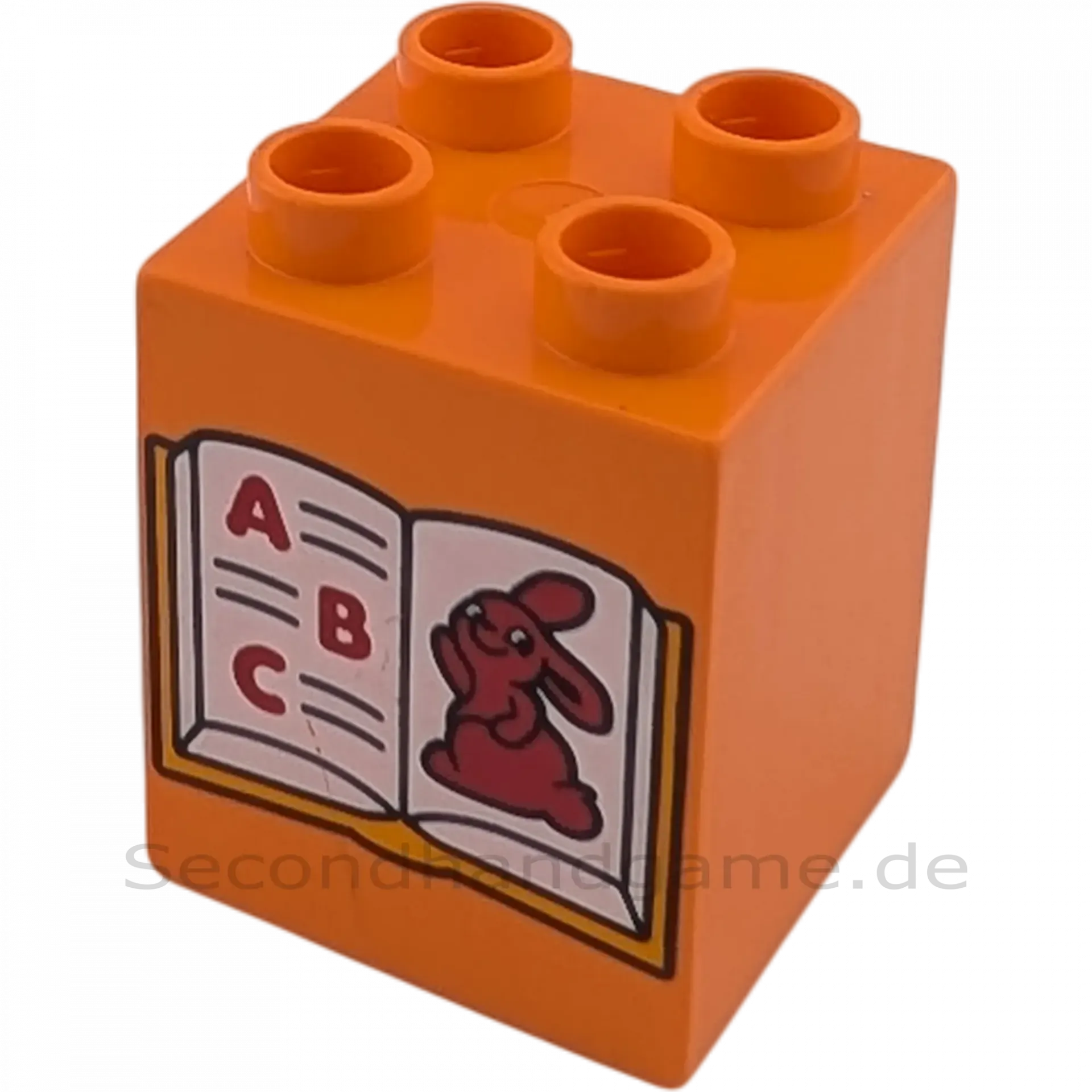 Lego Duplo 2x2x2 Doppelstein Orange mit Hasenbuch