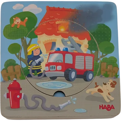 Haba Holzpuzzle 5 Teile Feuerwehr 303252