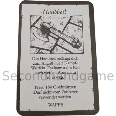 MB Hero Quest Master Ausrüstung Handbeil