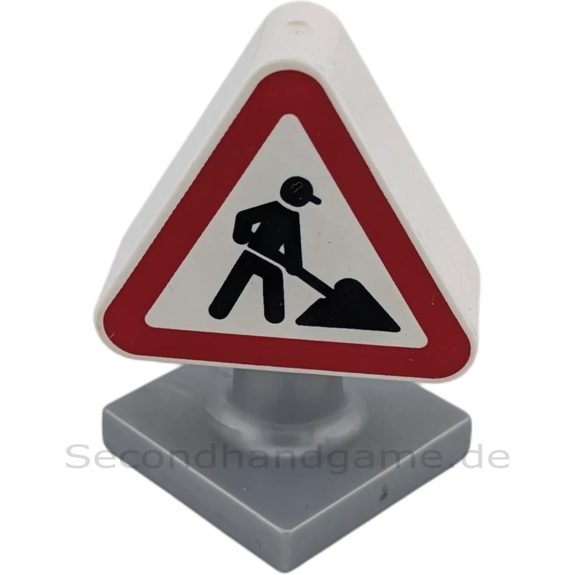 Lego Duplo 3-01 Schild Vorsicht Baustelle Weiß Rot