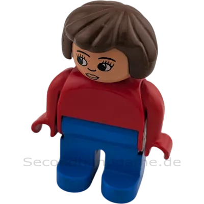 Lego Duplo 47394 Frau braune Haare Rot Blau