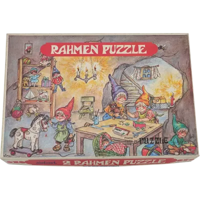Siebert Rahmenpuzzle 2 Rahmen Puzzle Zwerge in der Werkstatt 24 + 36 Teile