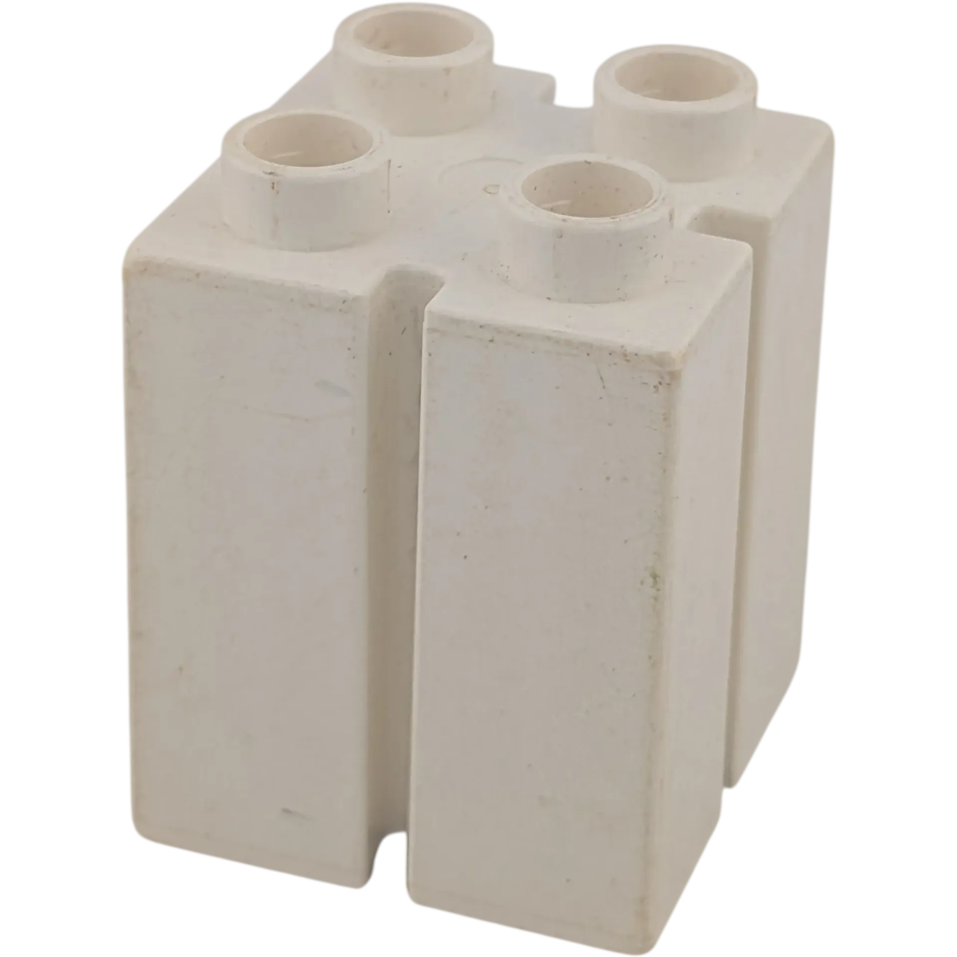 Lego Duplo Baustein 2x2x2 mit senkrechten Rillen / Säule Weiß (Teile-Nr. 41978)
