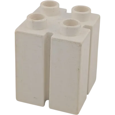Lego Duplo Baustein 2x2x2 mit senkrechten Rillen / Säule Weiß (Teile-Nr. 41978)