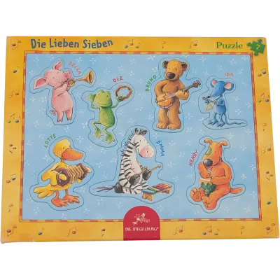 Die Spiegelburg Rahmenpuzzle Grifflochpuzzle Die lieben Sieben 7 Teile 20251/1 Unsere Lieblingsinstrumente
