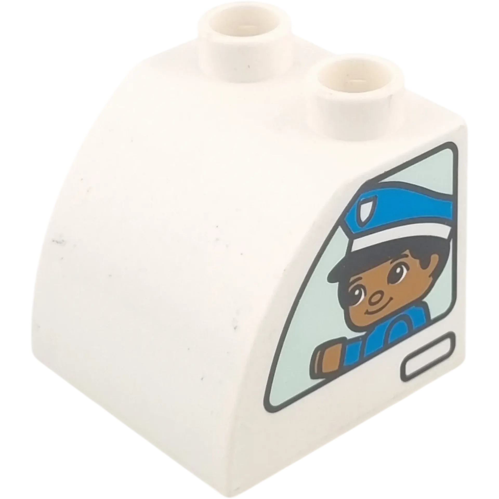 Lego Duplo 11170 Stein Weiß beidseitig bedruckt mit Polizist und Polizistin