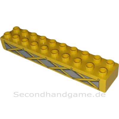 Lego Duplo 2x10 Stein 2291 Gelb mit Aufdruck Gerüst