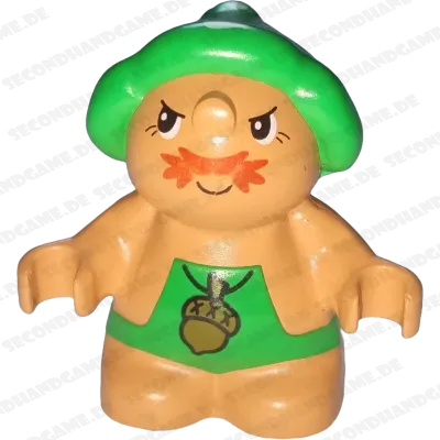 Lego Duplo Figur Mann Wichtel Grüne Kleidung Haselnuss