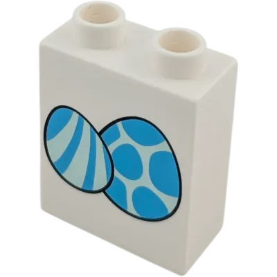 Lego Duplo 4066 Stein 1x2x2 Weiß Wendestein Blitz Ostereier Blau