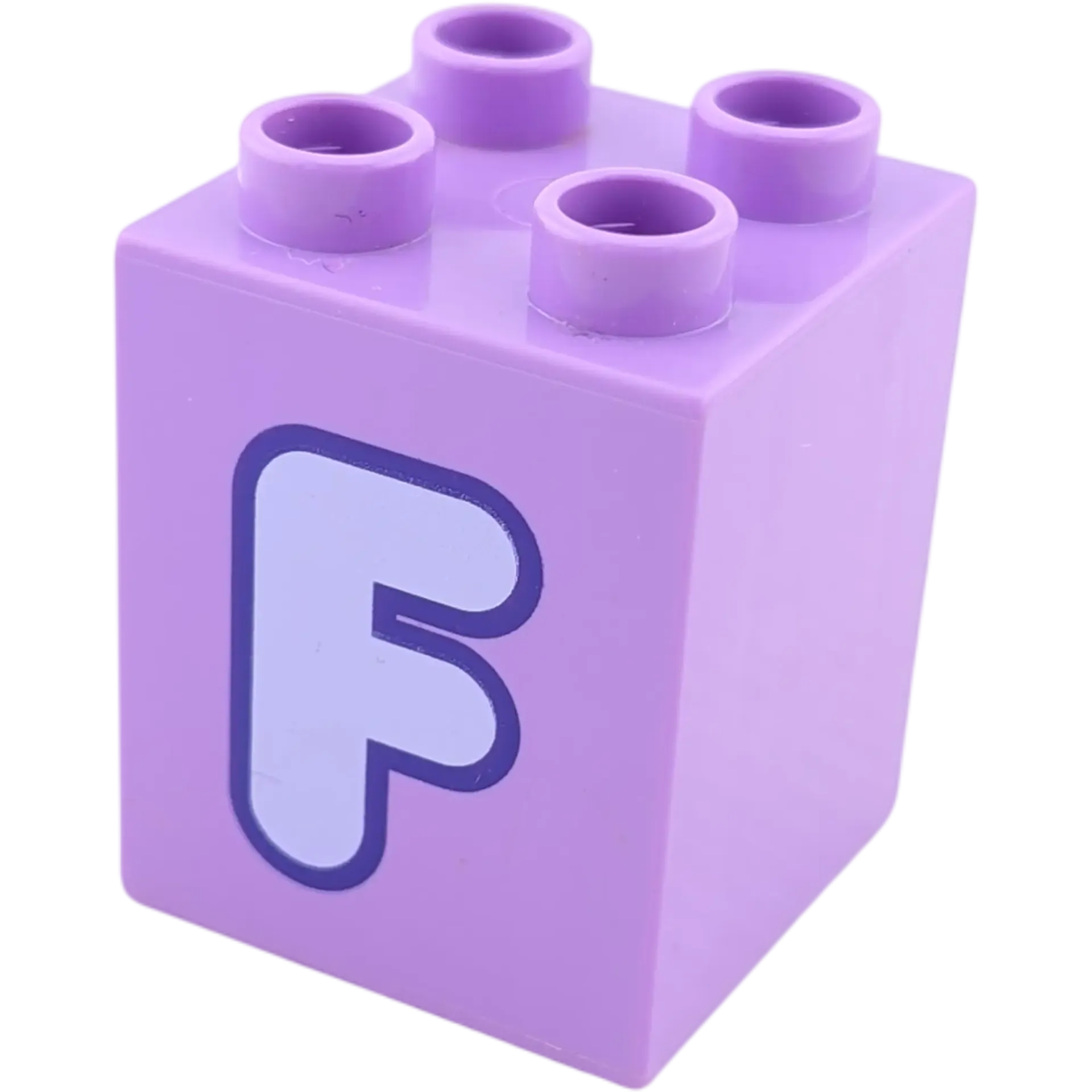 Lego Duplo 2x2x2 Stein Lila Buchstabe F Helllila