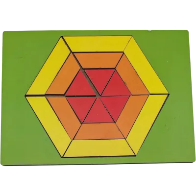 Holz Rahmenpuzzle Sechseck 18 Teile Geometrische Formen
