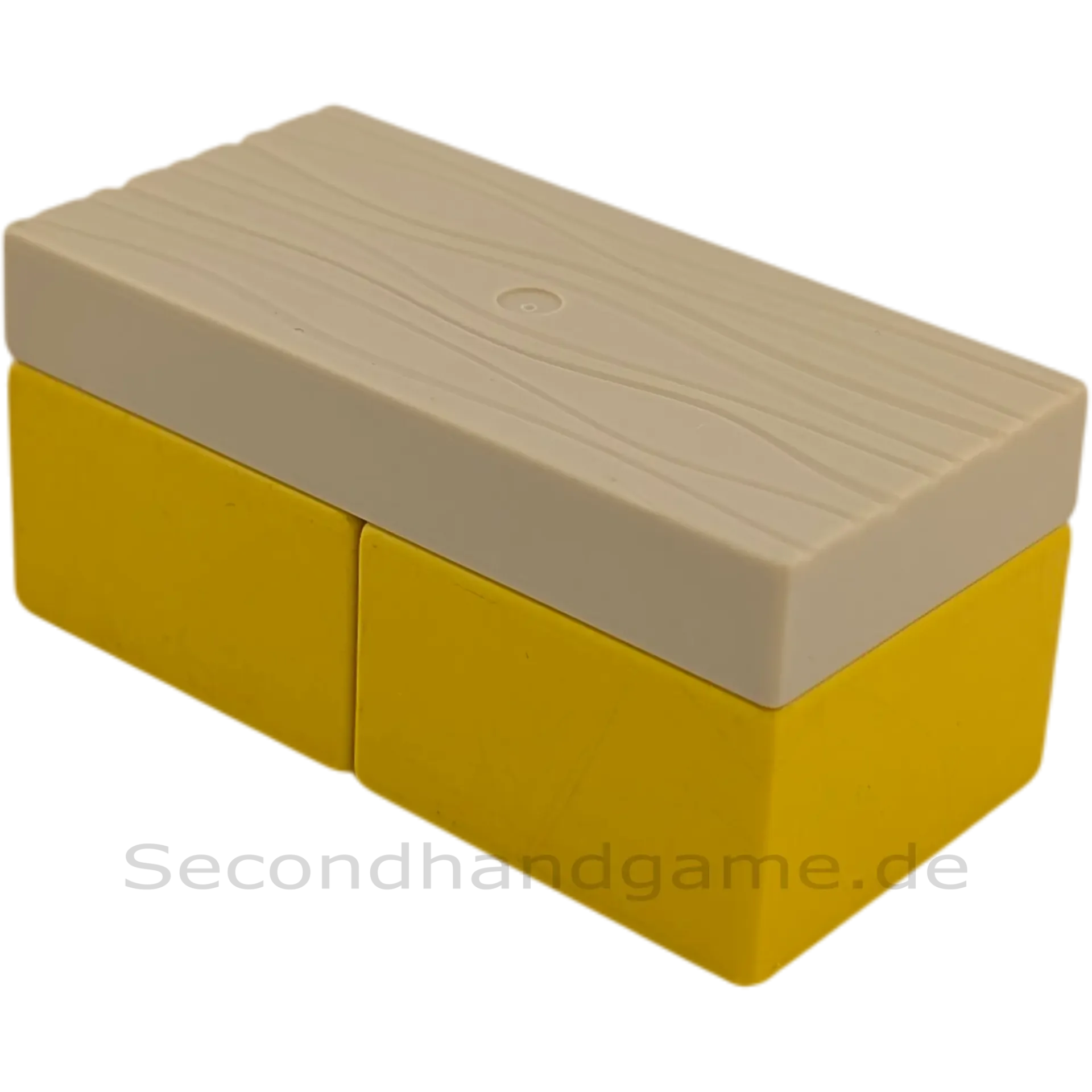 Lego Duplo Sofa Couch Wohnlandschaft Bank Holz Gelb und heller Holzlook
