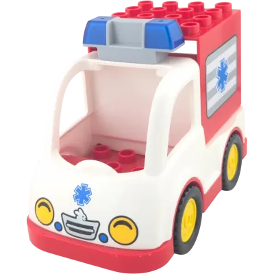 Lego Duplo Krankenwagen Rot Weiß mit Blaulicht