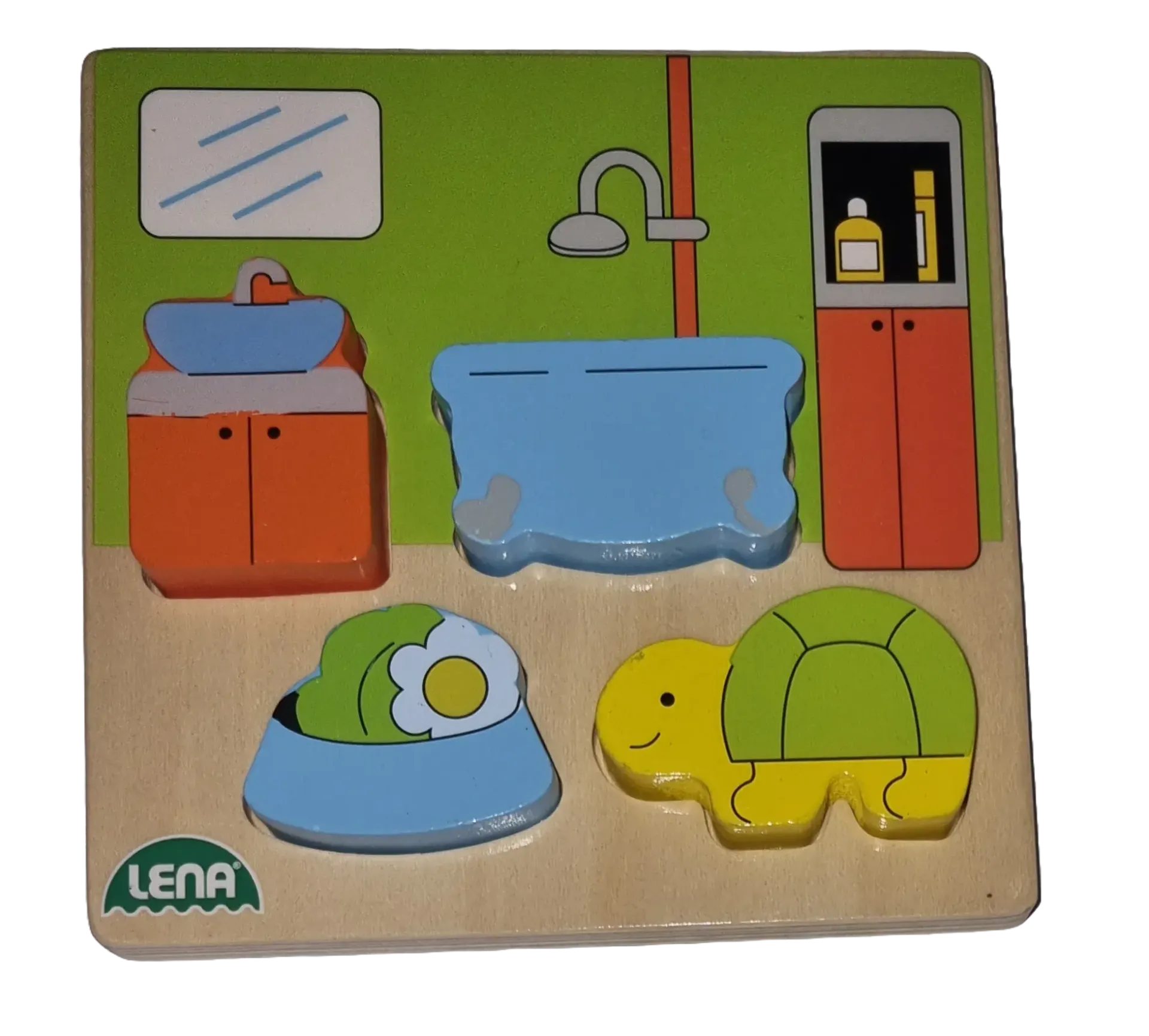 Lena Holzpuzzle 4 Teile Badezimmer