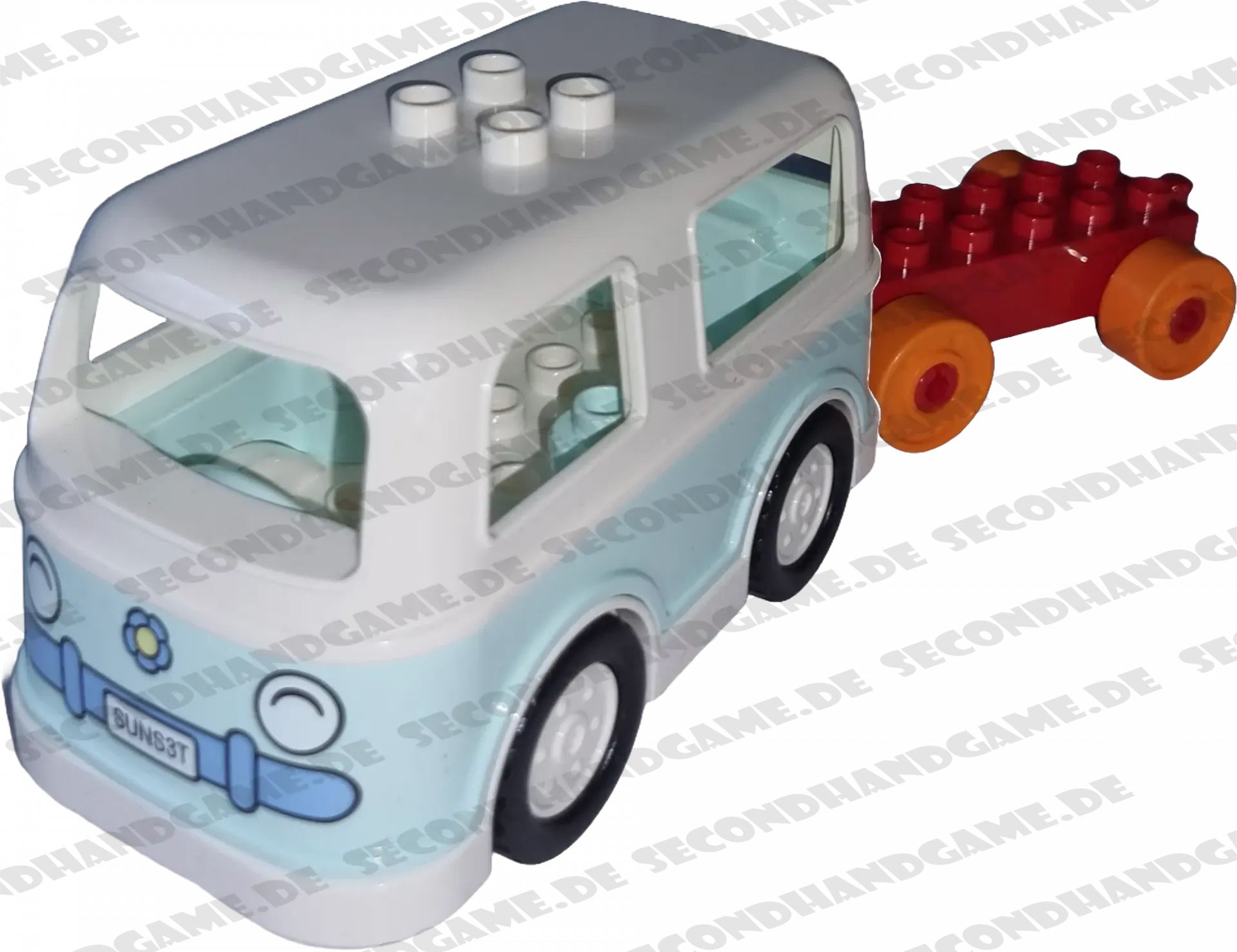 Lego Duplo Bus Hellblau mit Anhänger