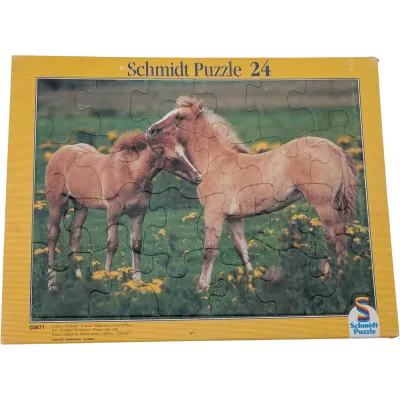 Schmidt Rahmenpuzzle Fohlen 24 Teile 03671 gelber Rahmen