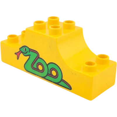 Lego Duplo 2x6x2 Brücke 4197 Gelb mit Aufdruck ZOO in Schlangenform