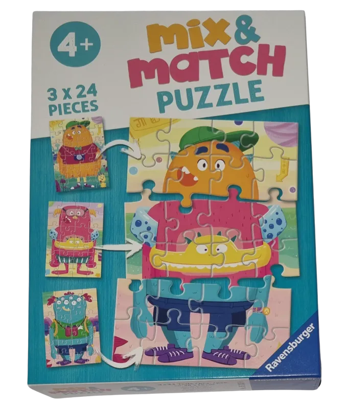 Ravensburger Mix & Match Puzzle 3 x 24 Teile 051359 Lustige Monster