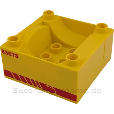 Lego Duplo Zug-Waggon / Führerhaus-Basis 4x4 – Gelb mit '83578' Deko