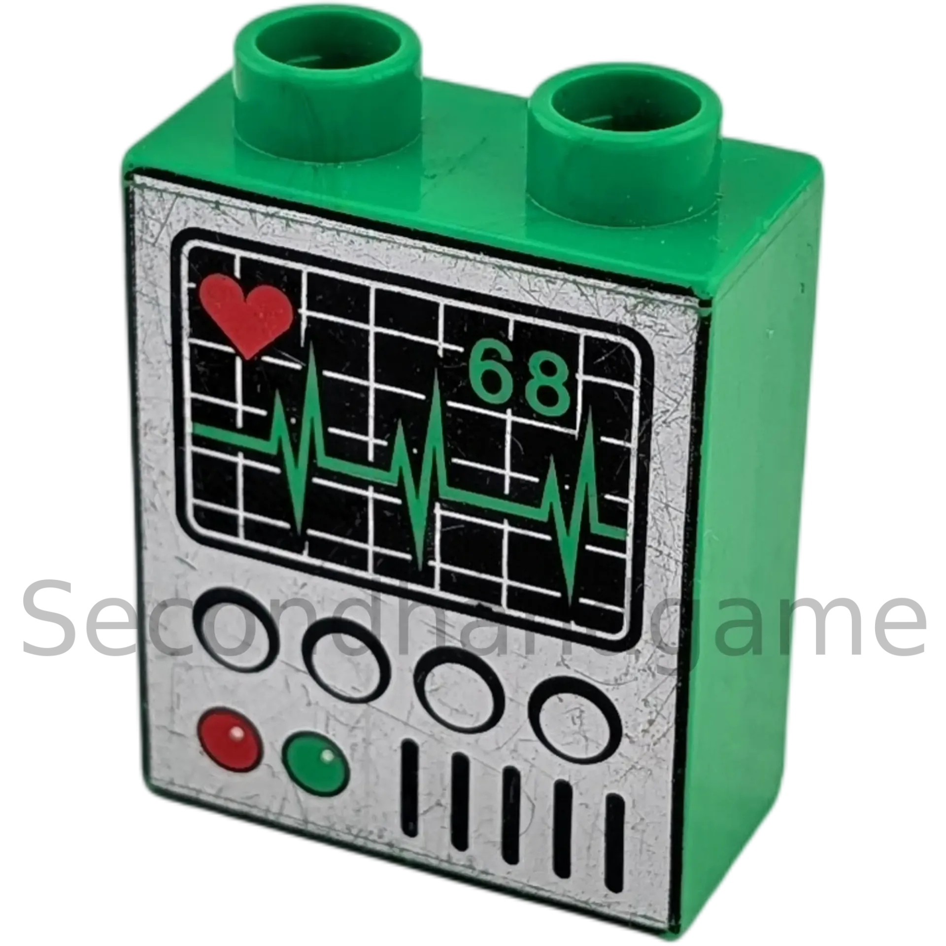 Lego Duplo 1x2 Mittelgrün Herzschlagmesser EKG