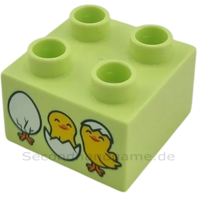 Lego Duplo 2x2 Stein Hellgrün Küken schlüpfen aus Eiern Wendestein 3437
