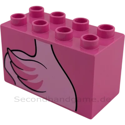 Lego Duplo 2x4x2 Doppelstein 31111 Pink Bedruckt mit Flamingo Bauch