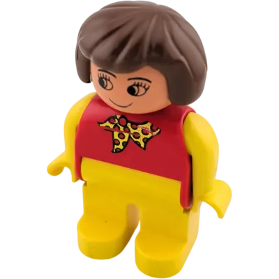 Lego Duplo 47394 Frau braune Haare mit Halstuch Gelb Rot B-Ware