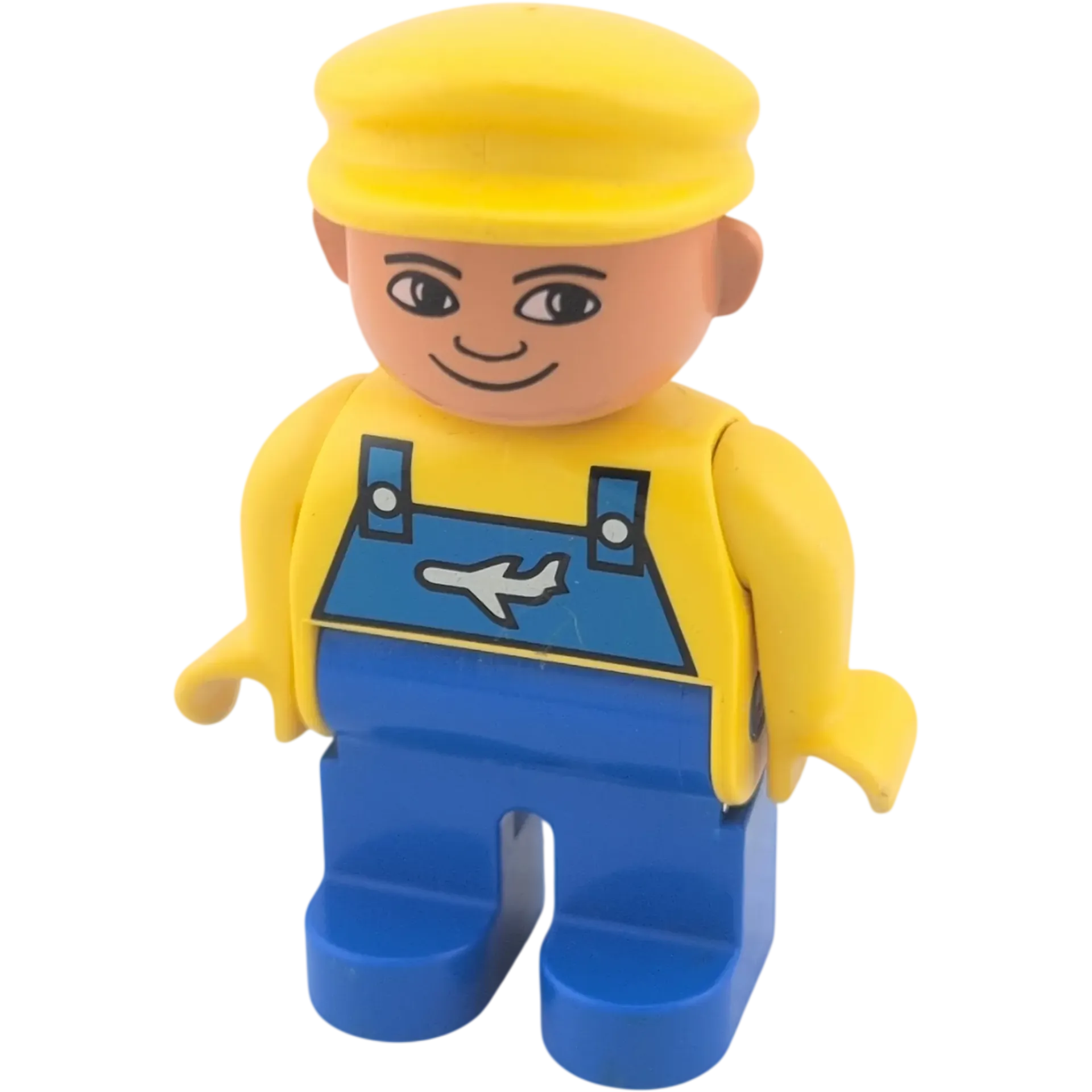 Lego Duplo Figur 4555 Pilot Blau Gelb mit Flugzeug Symbol