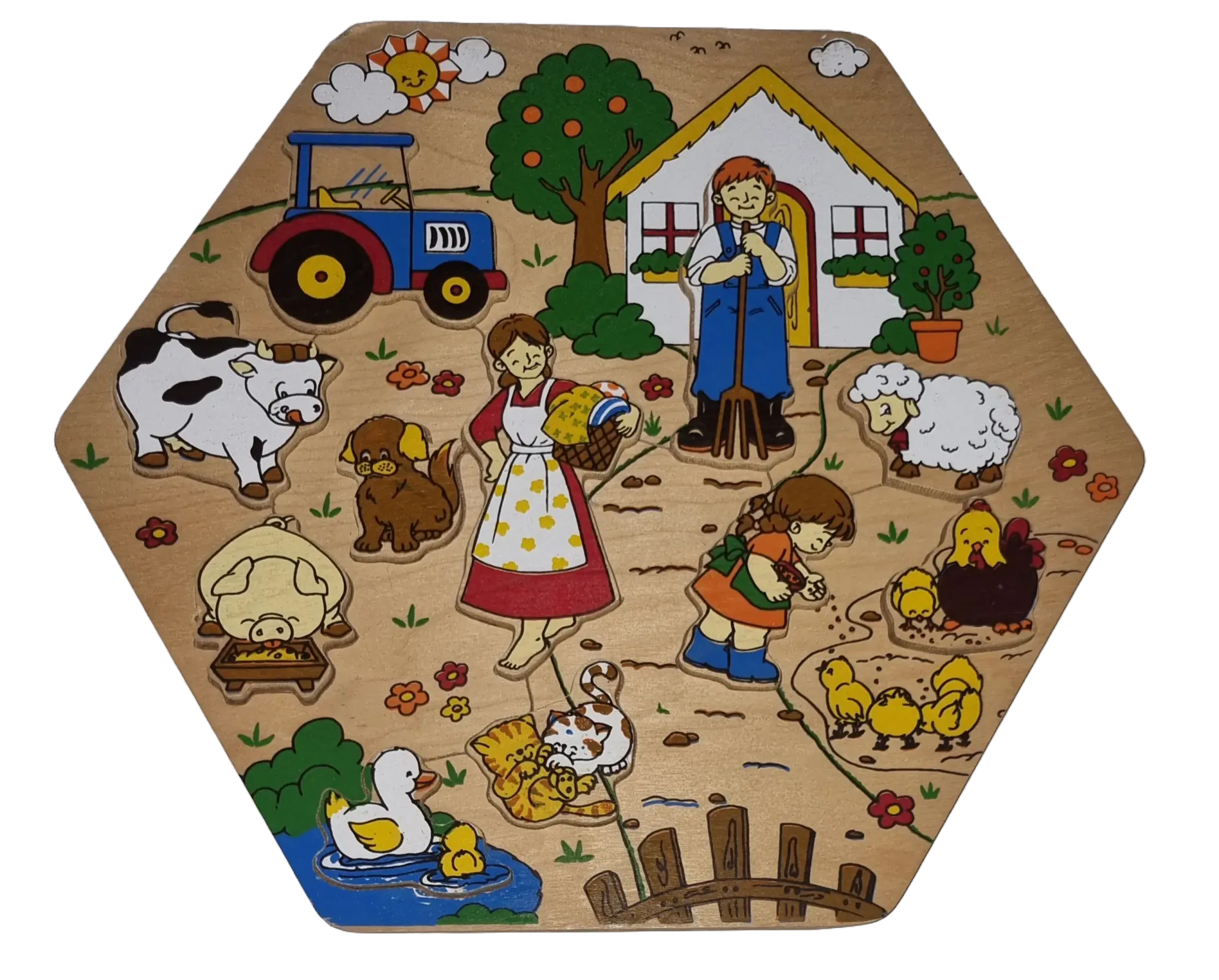 Legepuzzle Holzpuzzle 11 Teile Bauernhof