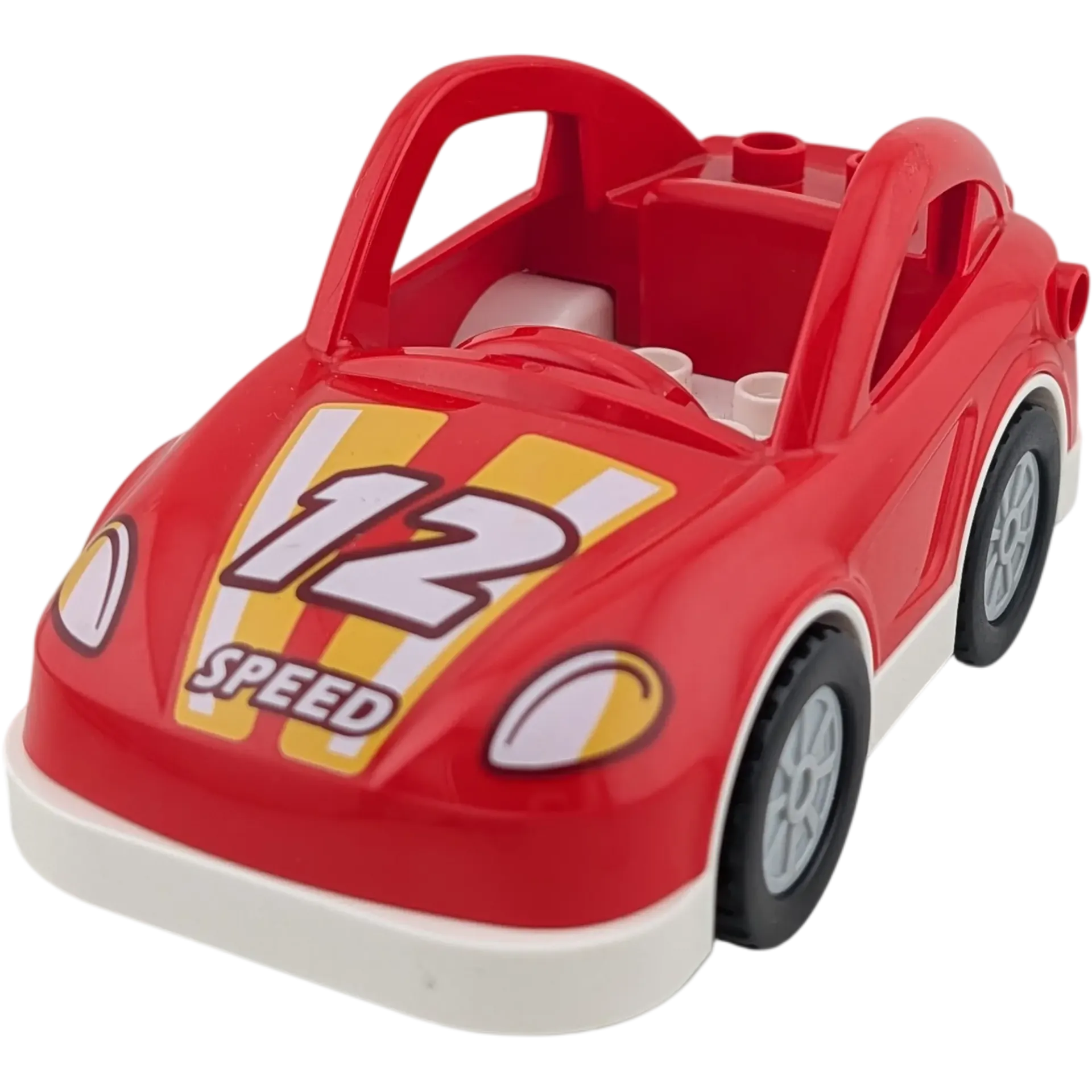Lego Duplo Rennwagen Rot Speed 12 mit Rückziehmotor