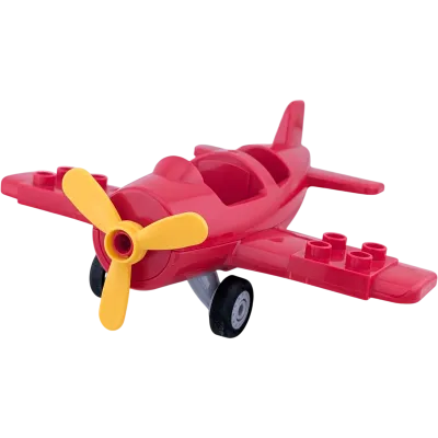 Lego Duplo Flugzeug Rot Gelb mit Räder