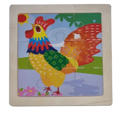 Legepuzzle Holzpuzzle 9 Teile Hahn