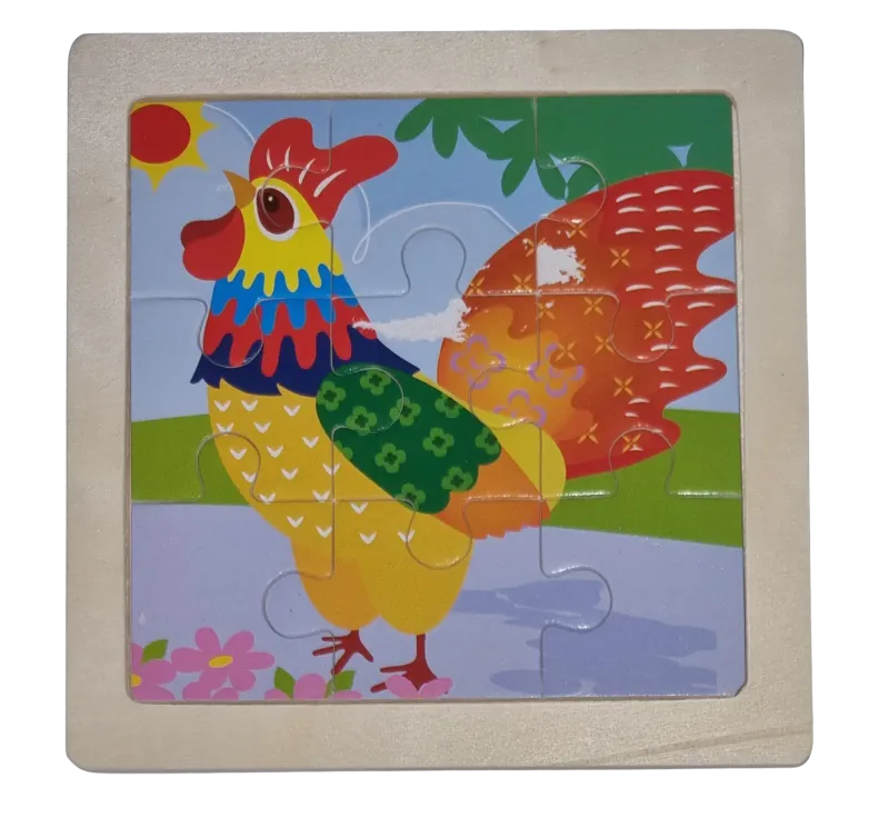 Legepuzzle Holzpuzzle 9 Teile Hahn