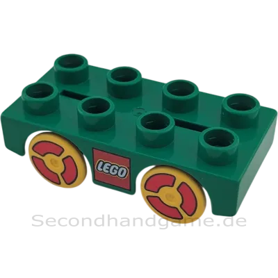 Lego Duplo 31202 Dunkelgrüner Unterbau mit gelb-roten Rädern Rennwagen Hochbahn