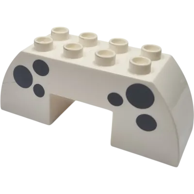 Lego Duplo 2x4x3 Brücke Brückenstein 11197 Weiß mit schwarzen Kreisen