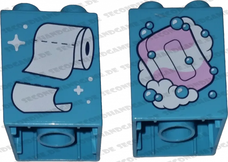 Lego Duplo  2x2x2 Stein Seife Toilettenpapier Azur Wendestein