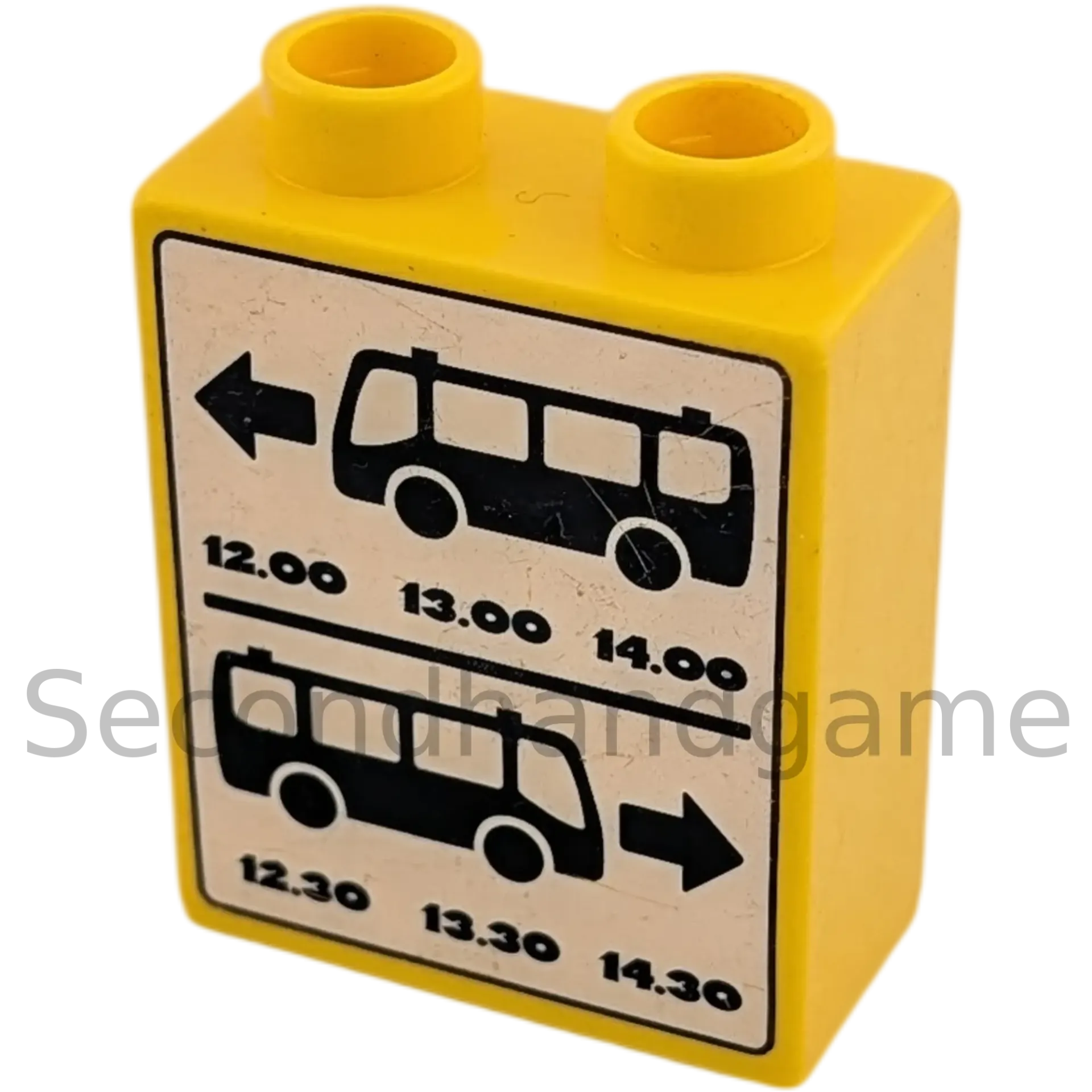 Lego Duplo  1x2 Stein Gelb Verkehrsschild Bushaltestelle