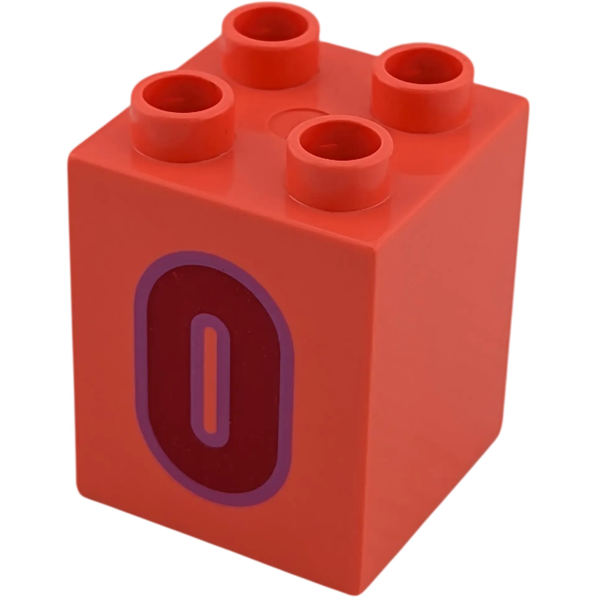 Lego Duplo 2x2x2 Stein Pink Zahl Null Rot