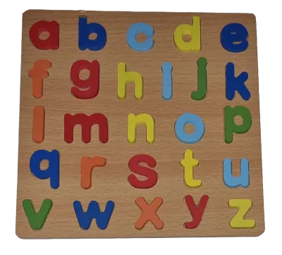 Holzpuzzle Buchstaben Alphabet abc 26 Teile Kleine Buchstaben