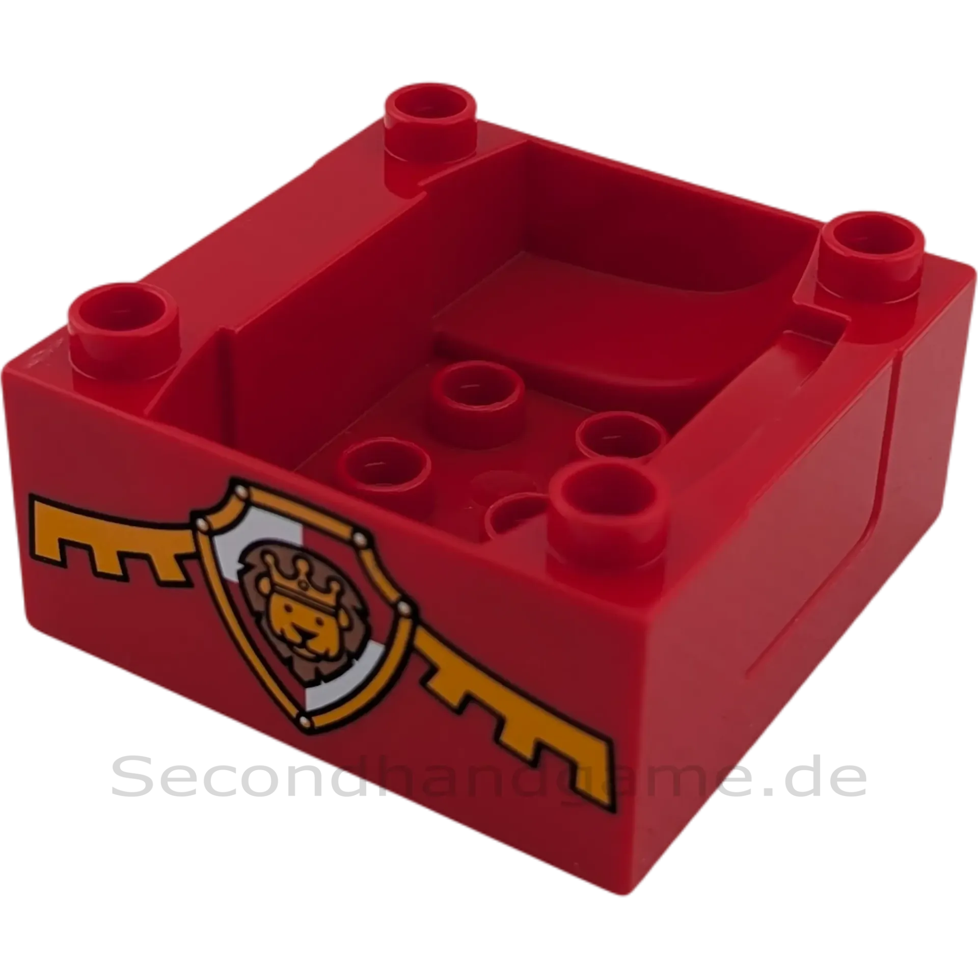 Lego Duplo Zug-Basis 4x4 – Rot mit Löwenkopf-Ritter-Logo