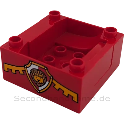 Lego Duplo Zug-Basis 4x4 – Rot mit Löwenkopf-Ritter-Logo
