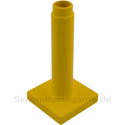 Lego Duplo 4913 Verkehrszeichen Schild Stütze Ständer Gelb Vorderseite