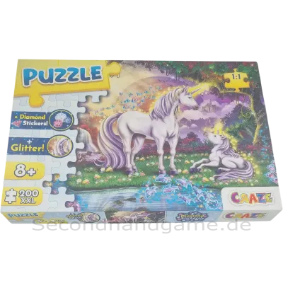 CRAZE Puzzle Einhorn mit Fohlen 200 XXL Teile 30226, ab 8 Jahren