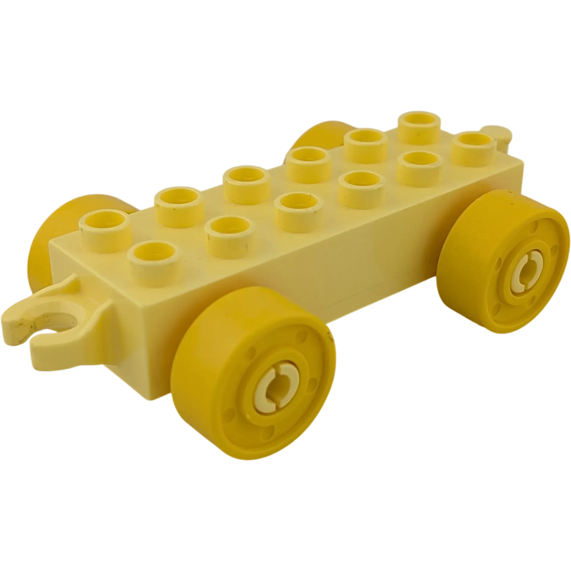Lego Duplo Eisenbahn Anhänger Hellgelb mit gelben Rädern