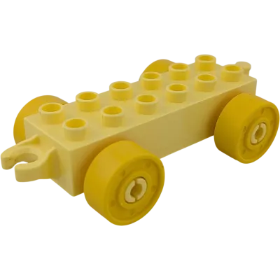 Lego Duplo Eisenbahn Anhänger Hellgelb mit gelben Rädern